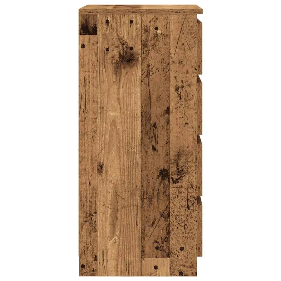 Buffet avec tiroirs vieux bois 37,5x35x99 cm bois d'ingénierie - 7