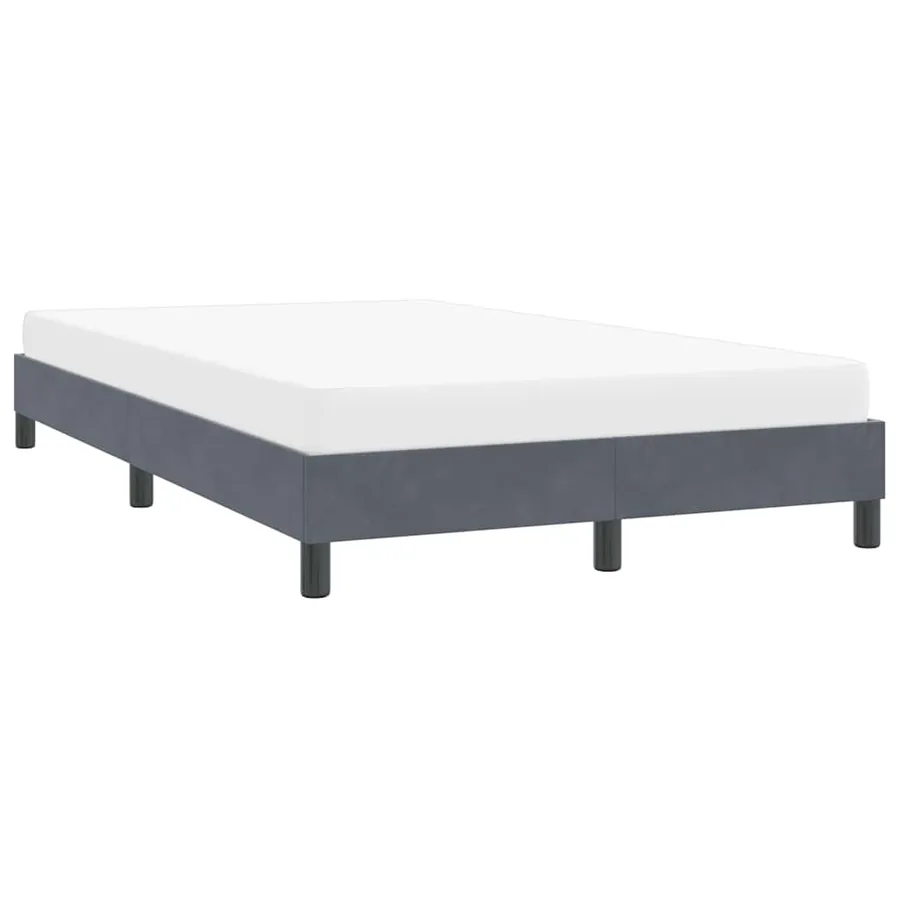 Cadre de lit sans matelas gris foncé 120x210 cm velours - 4