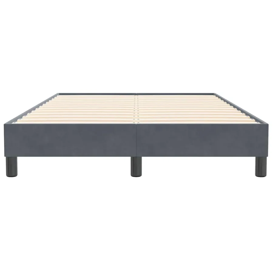 Cadre de lit sans matelas gris foncé 120x210 cm velours - 5