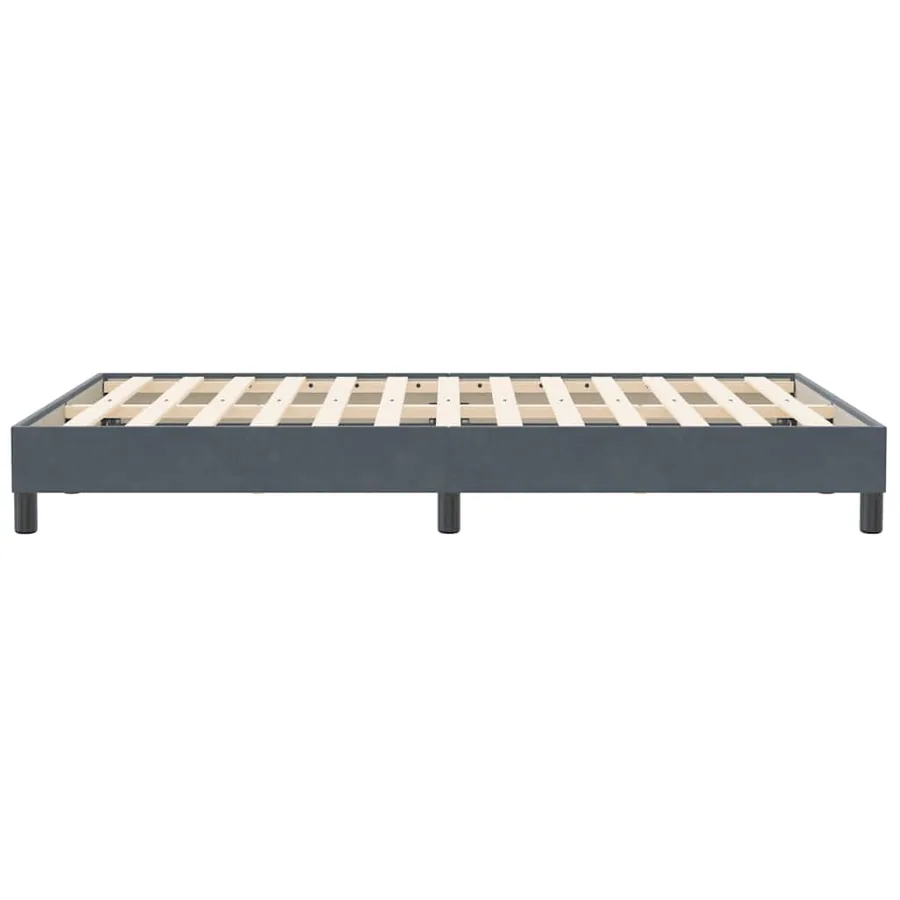 Cadre de lit sans matelas gris foncé 120x210 cm velours - 6