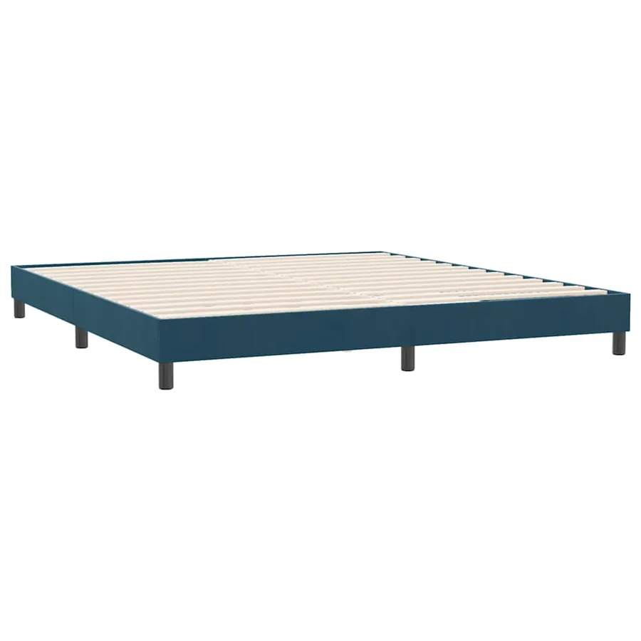 Cadre de lit sans matelas bleu foncé 180x210 cm velours - 2