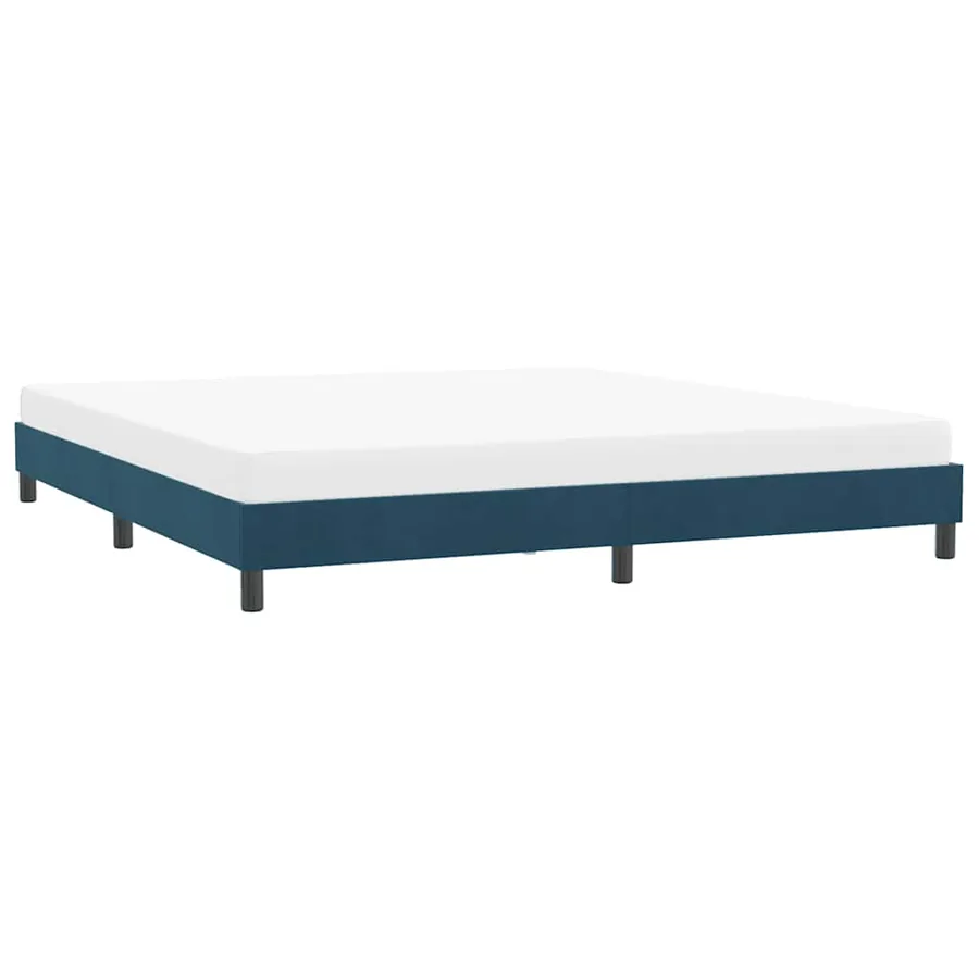 Cadre de lit sans matelas bleu foncé 180x210 cm velours - 4