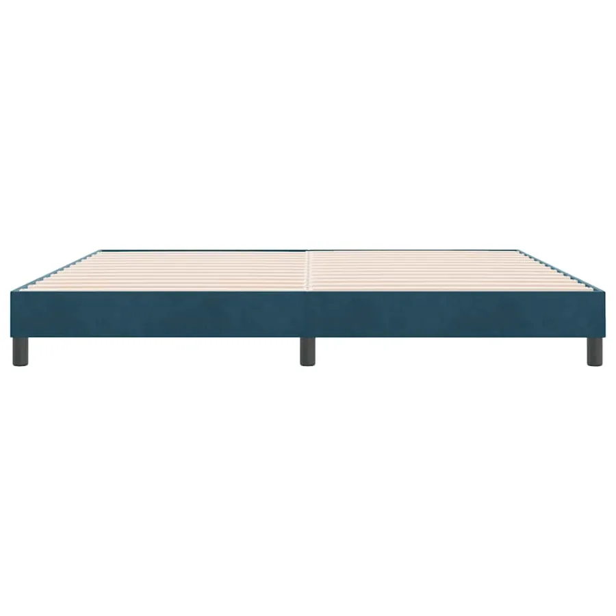 Cadre de lit sans matelas bleu foncé 180x210 cm velours - 5