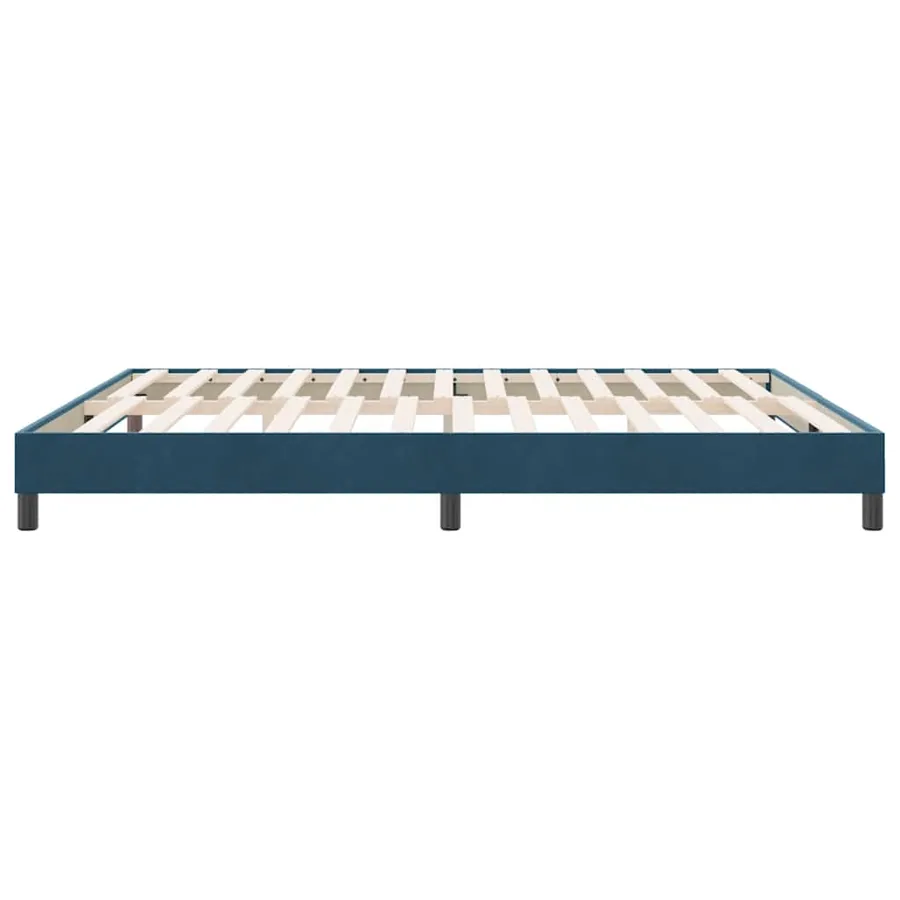 Cadre de lit sans matelas bleu foncé 180x210 cm velours - 6