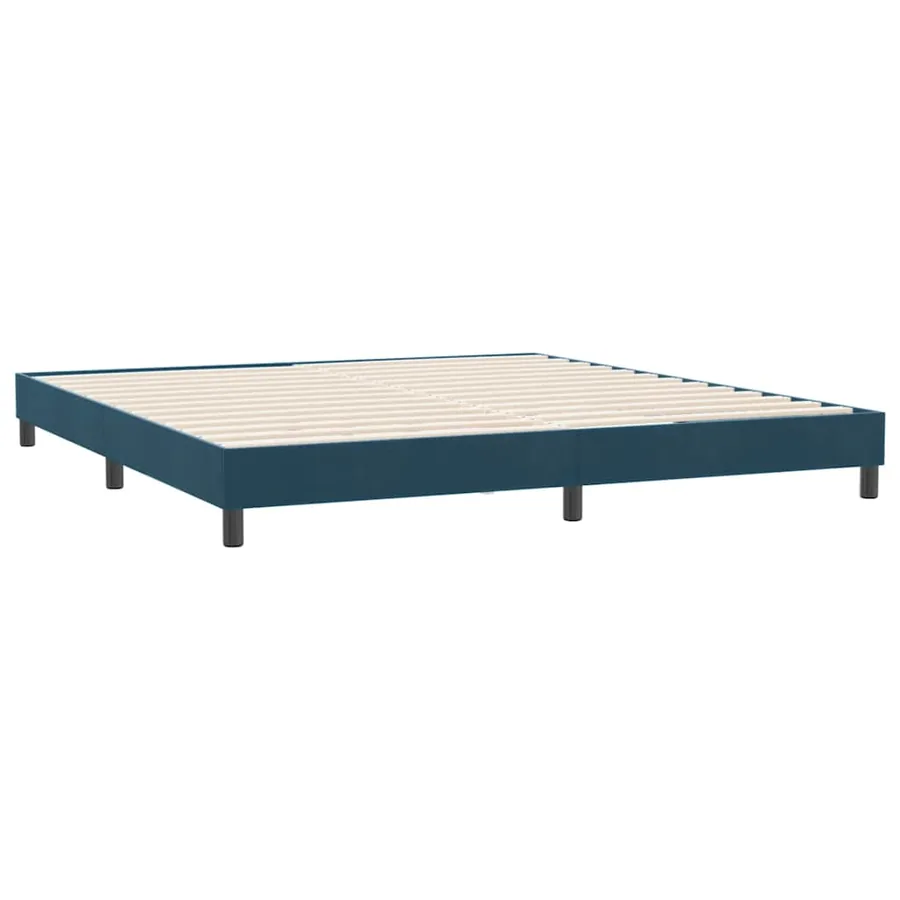 Cadre de lit sans matelas bleu foncé 180x210 cm velours - 7