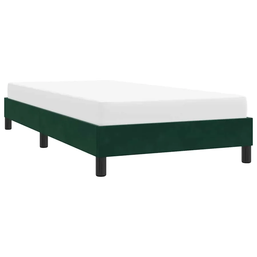 Cadre de lit sans matelas vert foncé 100x210 cm velours - 4