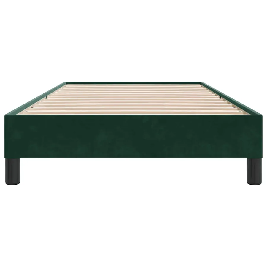 Cadre de lit sans matelas vert foncé 100x210 cm velours - 5