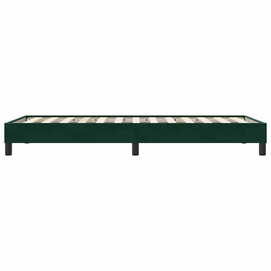 Cadre de lit sans matelas vert foncé 100x210 cm velours - 6