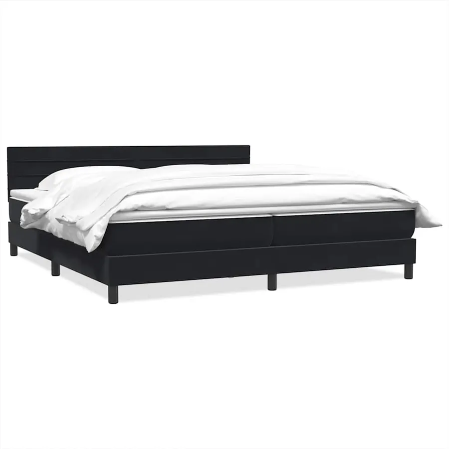 Sommier à lattes de lit avec matelas noir 200x210 cm Velours - 2