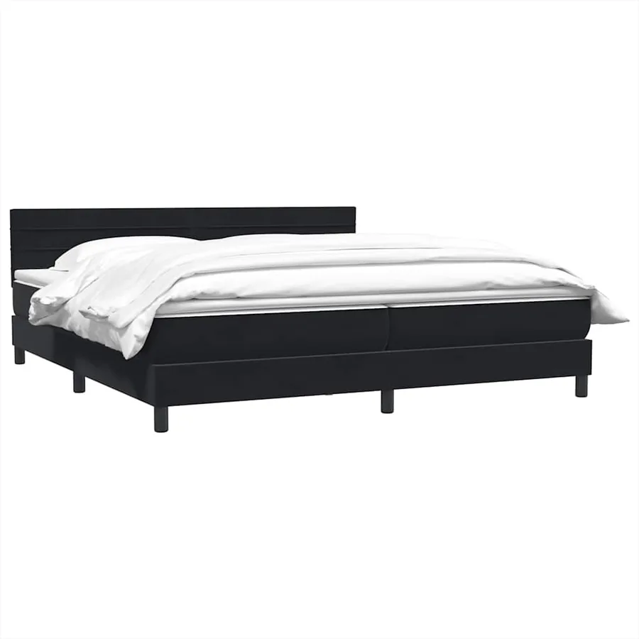 Sommier à lattes de lit avec matelas noir 200x210 cm Velours - 3