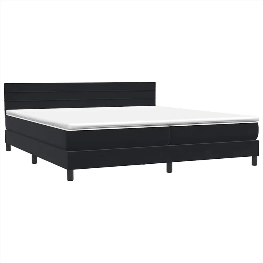 Sommier à lattes de lit avec matelas noir 200x210 cm Velours - 4