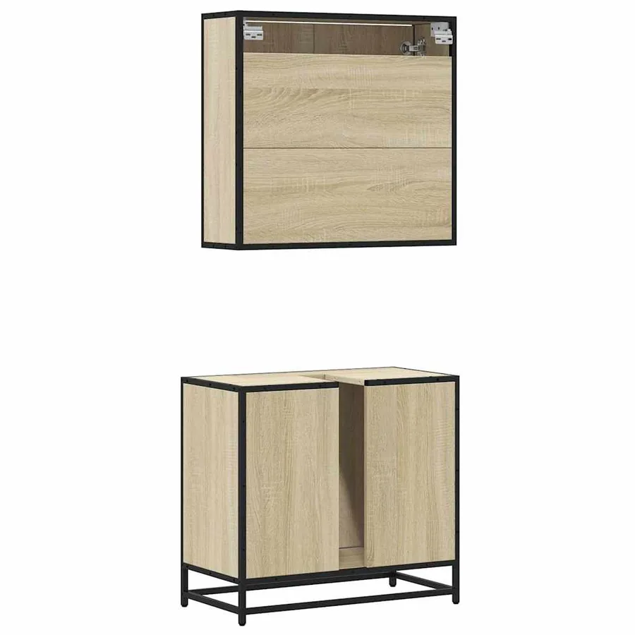 Ensemble de meubles de salle de bain 2 pcs chêne sonoma - 7