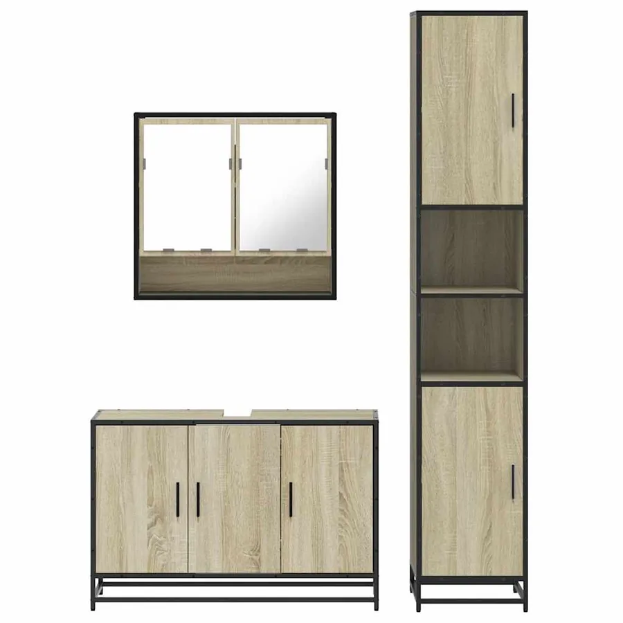 Ensemble de meubles de salle de bain 3 pcs chêne sonoma - 5