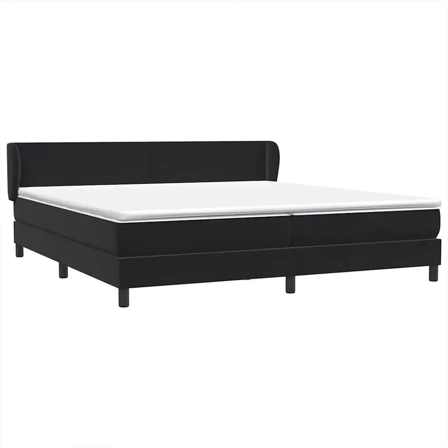 Sommier à lattes de lit avec matelas noir 200x210 cm Velours - 2