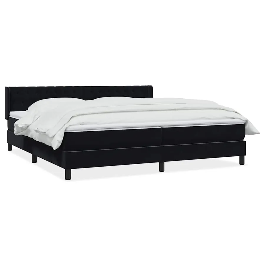 Sommier à lattes de lit avec matelas noir 200x210 cm Velours - 2