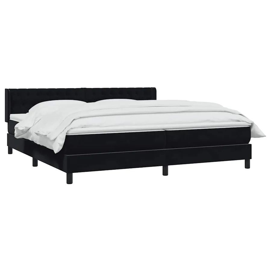 Sommier à lattes de lit avec matelas noir 200x210 cm Velours - 3