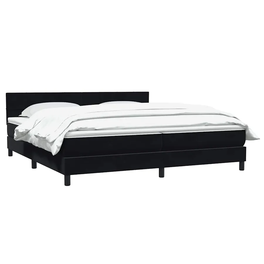 Sommier à lattes de lit avec matelas noir 200x210 cm Velours - 3