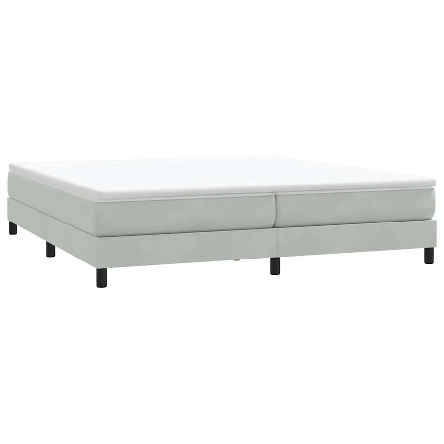 Sommier à lattes de lit et matelas gris clair 180x210cm velours - 5