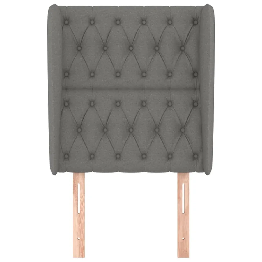Tête de lit avec oreilles Gris foncé 83x23x118/128 cm Tissu - 3