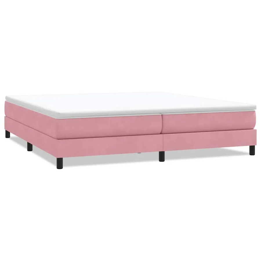 Sommier à lattes de lit sans matelas rose 200x210 cm velours - 2