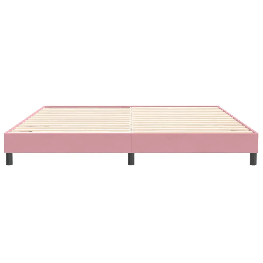 Sommier à lattes de lit sans matelas rose 200x210 cm velours - 5