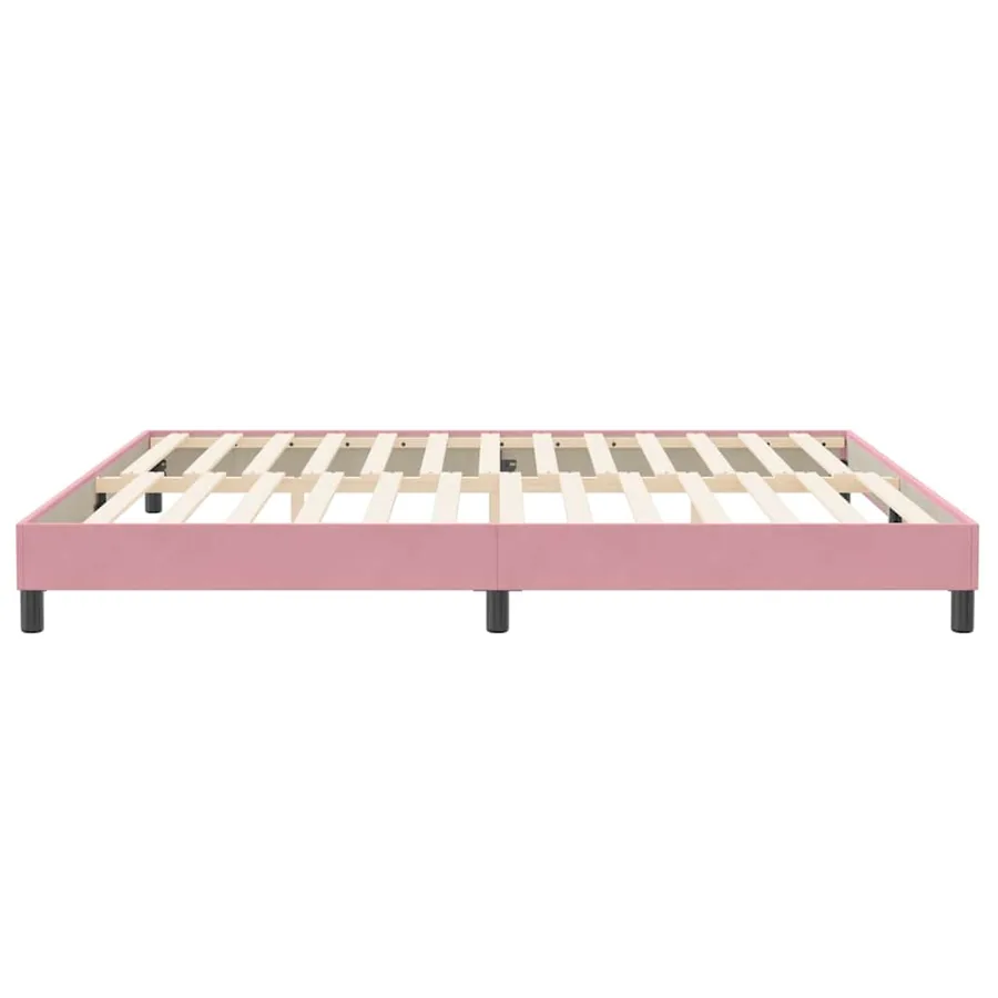 Sommier à lattes de lit sans matelas rose 200x210 cm velours - 6