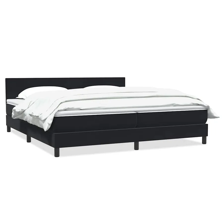 Sommier à lattes de lit avec matelas noir 200x210 cm Velours