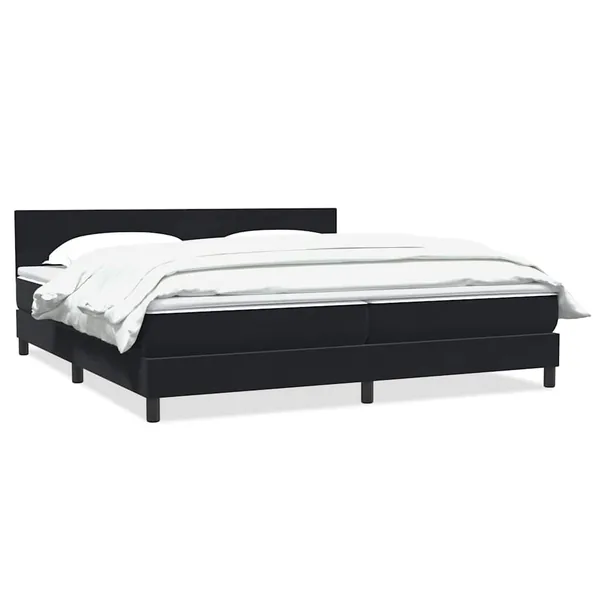 Sommier à lattes de lit avec matelas noir 200x210 cm Velours