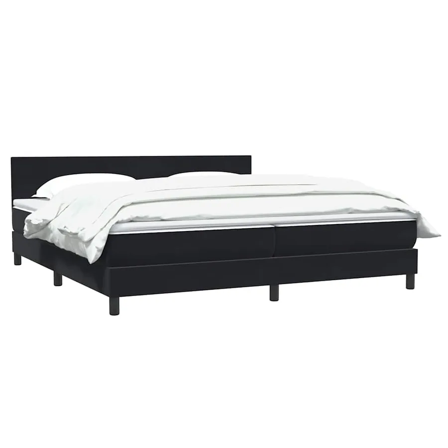 Sommier à lattes de lit avec matelas noir 200x210 cm Velours - 4