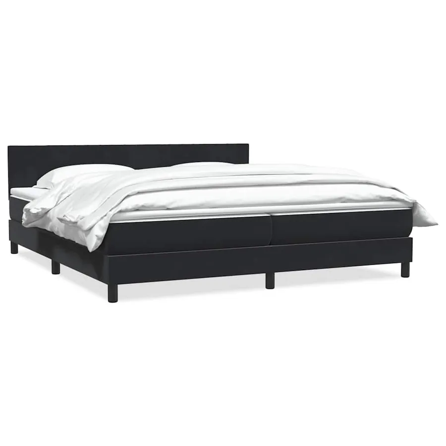 Sommier à lattes de lit avec matelas noir 200x210 cm Velours - 2