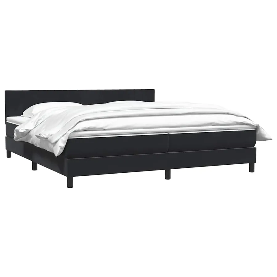 Sommier à lattes de lit avec matelas noir 200x210 cm Velours - 3