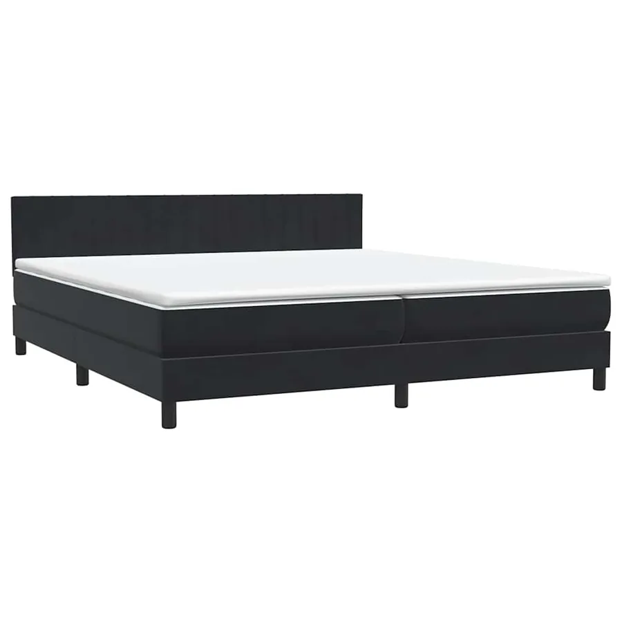 Sommier à lattes de lit avec matelas noir 200x210 cm Velours - 4