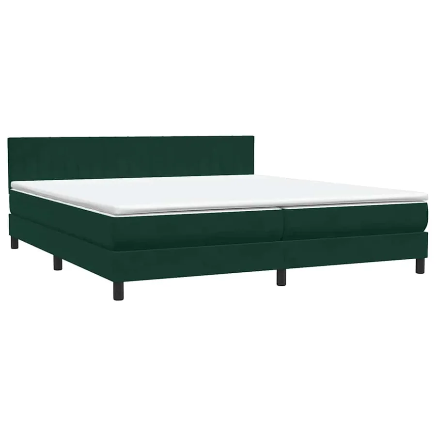 Sommier à lattes de lit et matelas vert foncé 180x210cm velours - 2