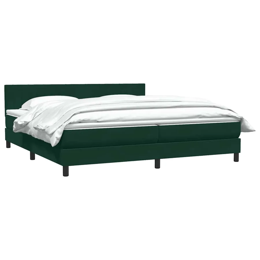 Sommier à lattes de lit et matelas vert foncé 180x210cm velours - 4