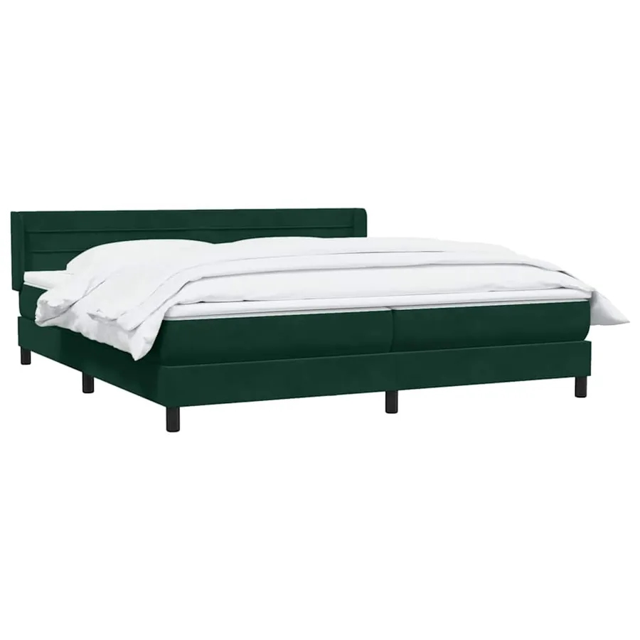 Sommier à lattes de lit et matelas vert foncé 180x210cm velours - 3