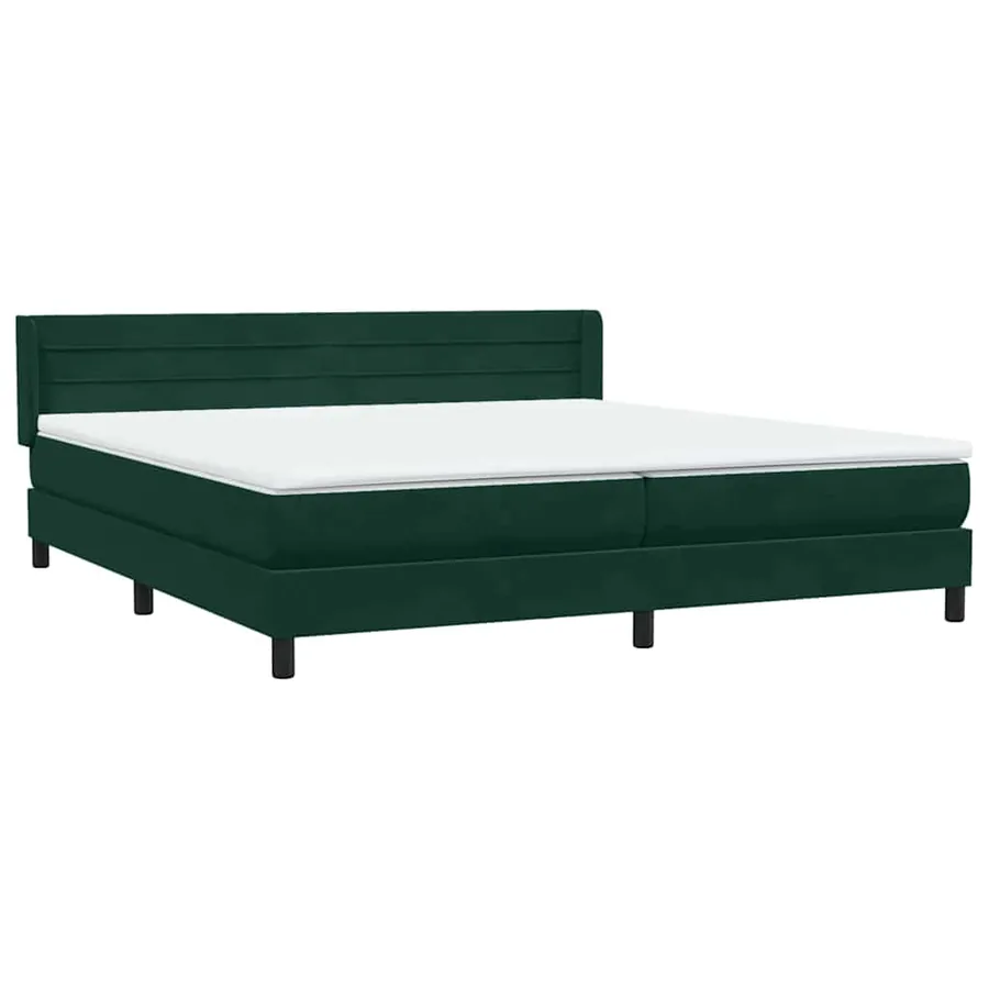 Sommier à lattes de lit et matelas vert foncé 180x210cm velours - 4