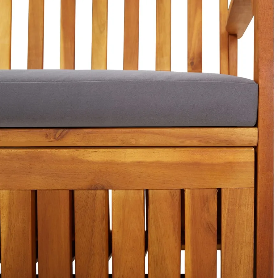 Banc de rangement avec coussin 148 cm Bois d'acacia solide - 6