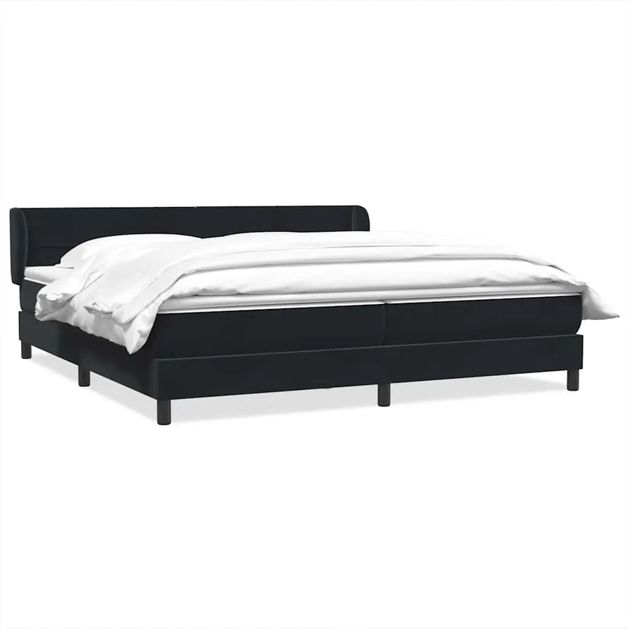 Sommier à lattes de lit avec matelas noir 200x210 cm Velours - 2