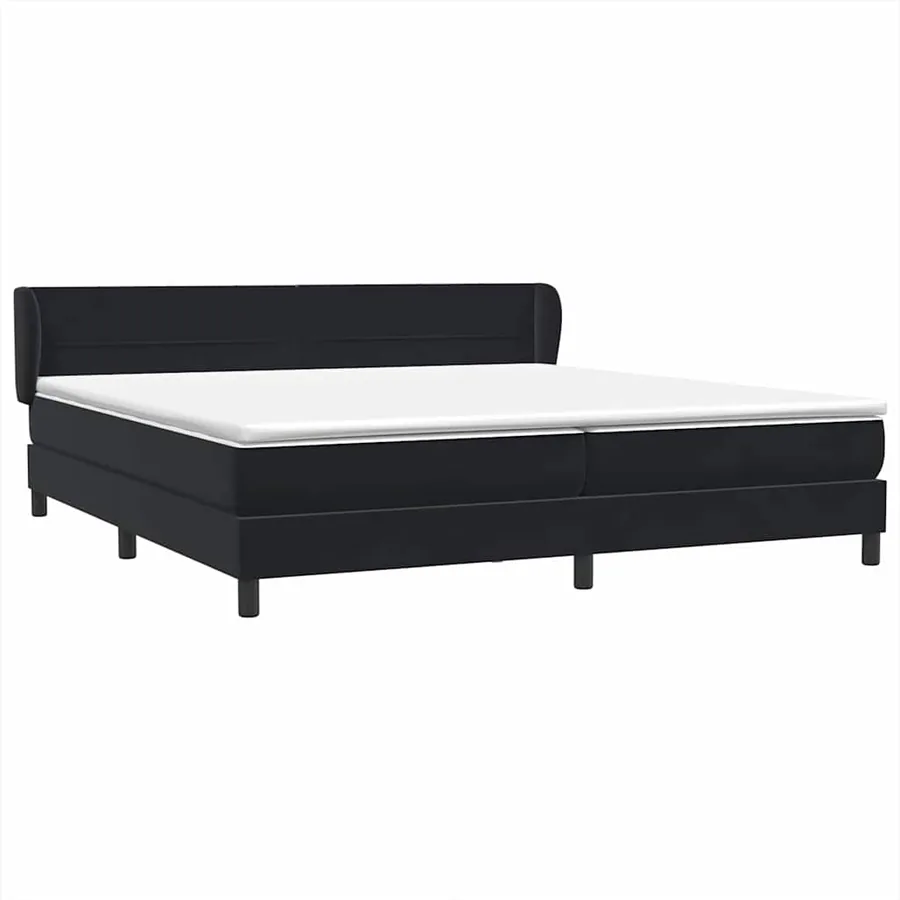 Sommier à lattes de lit avec matelas noir 200x210 cm Velours - 4