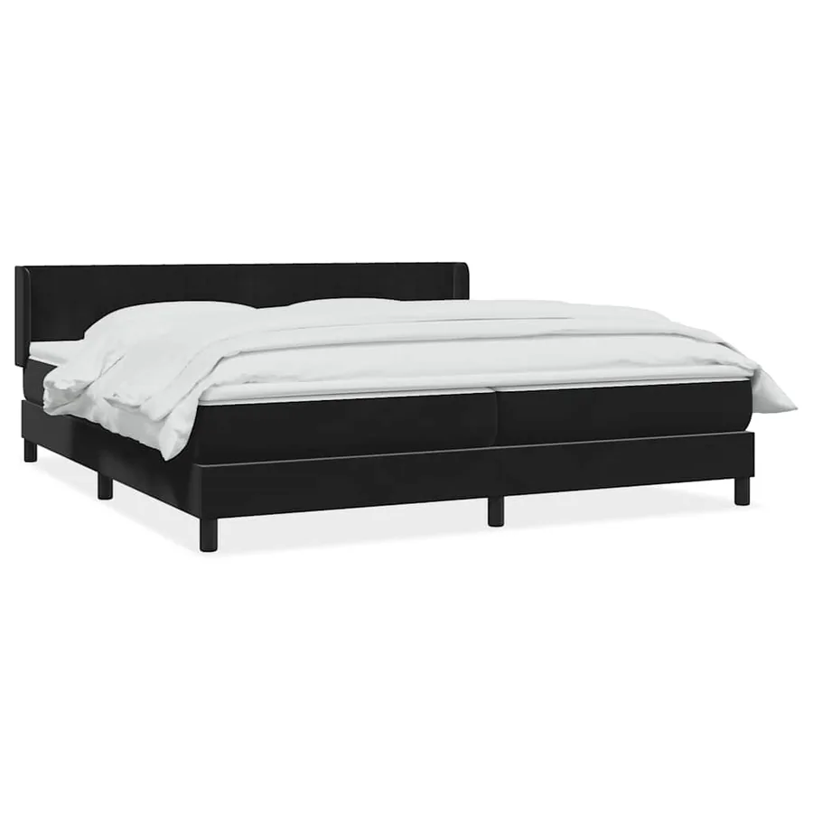 Sommier à lattes de lit avec matelas noir 200x210 cm Velours - 2