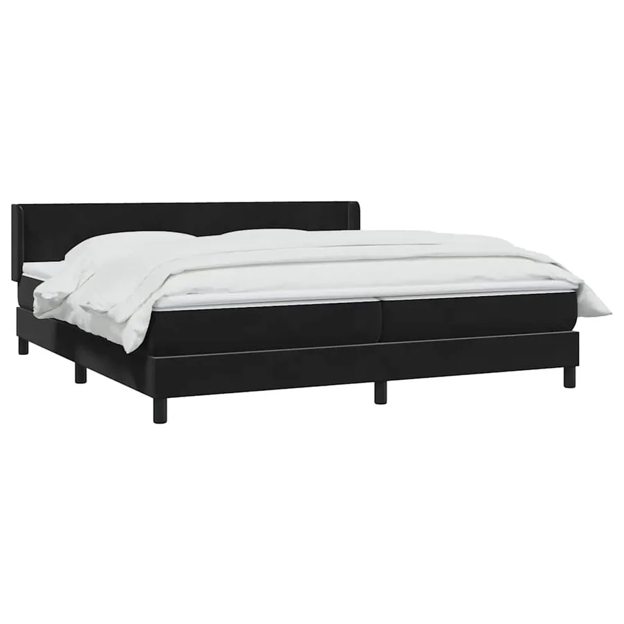 Sommier à lattes de lit avec matelas noir 200x210 cm Velours - 3