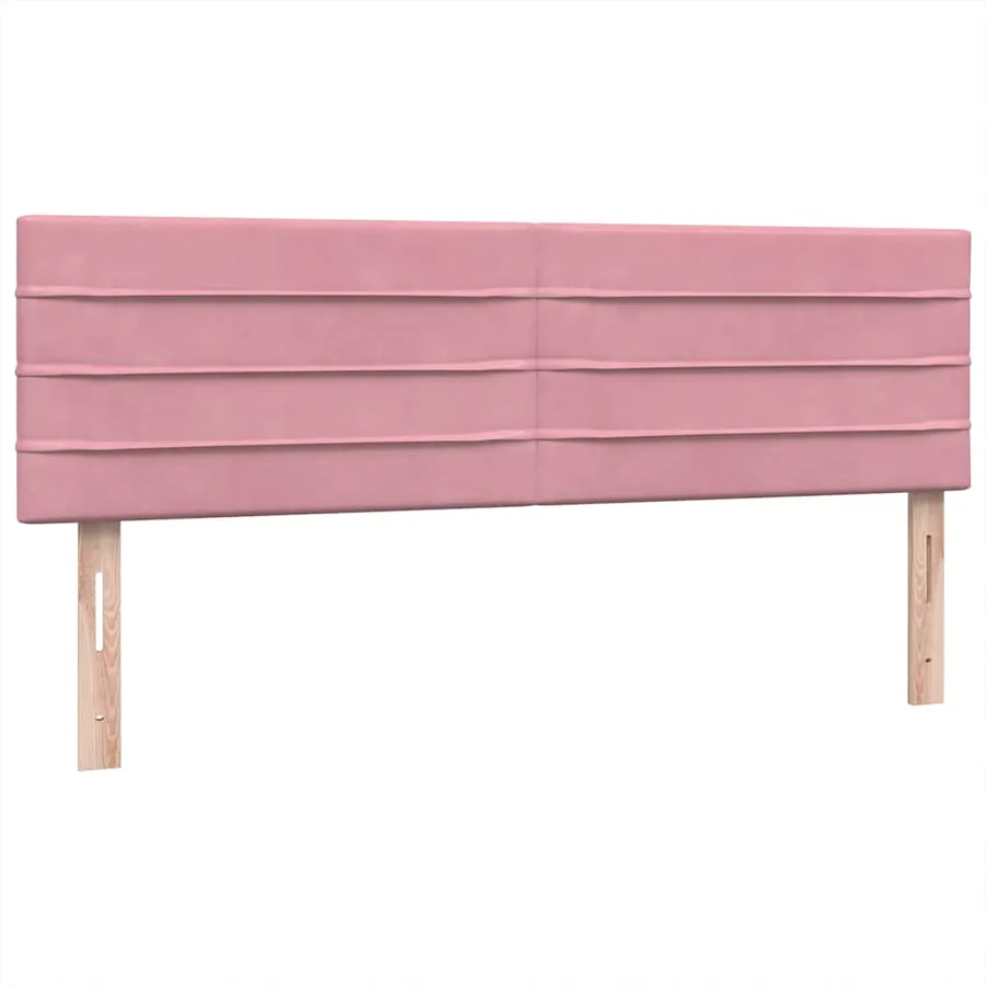 Sommier à lattes de lit avec matelas rose 140x210 cm velours - 7