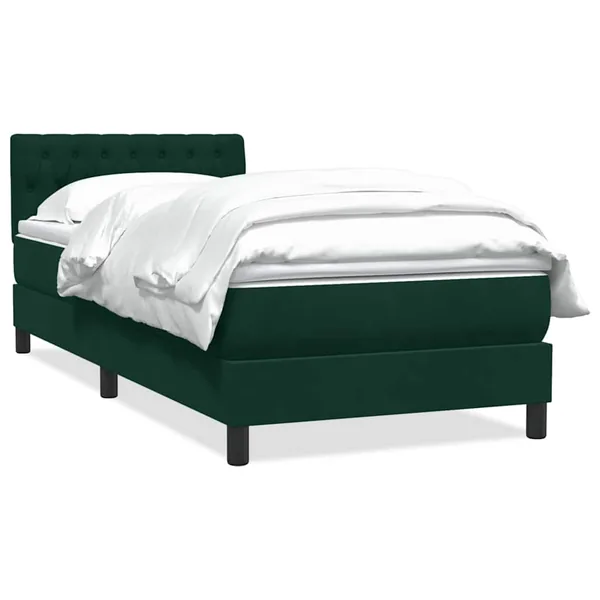 Sommier à lattes de lit et matelas vert foncé 90x220 cm velours