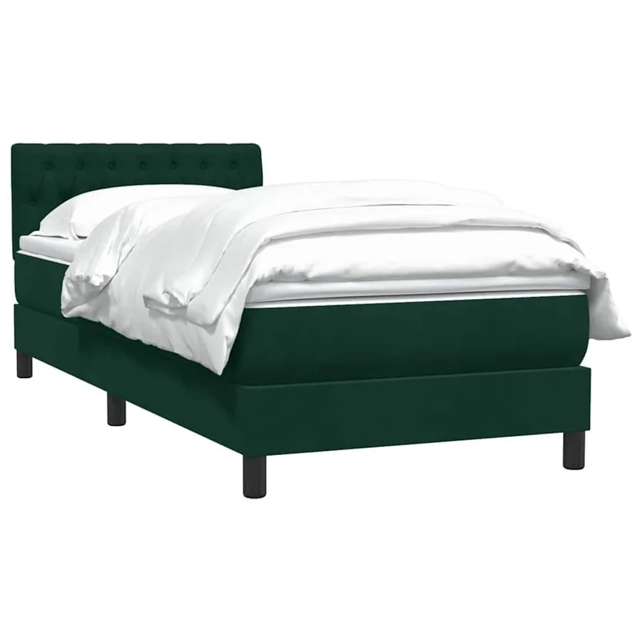 Sommier à lattes de lit et matelas vert foncé 90x220 cm velours - 4