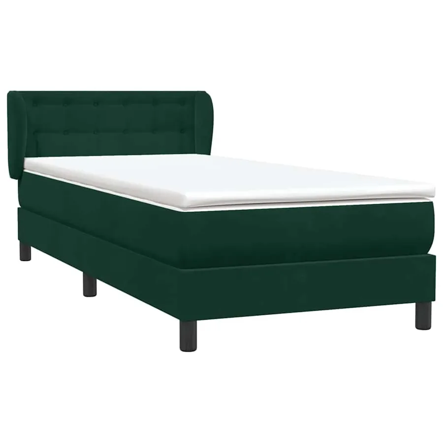 Sommier à lattes de lit et matelas vert foncé 90x220 cm velours - 4