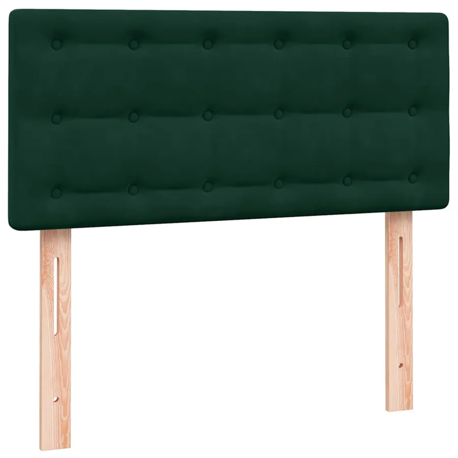 Sommier à lattes de lit et matelas vert foncé 90x220 cm velours - 7