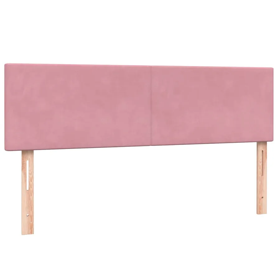 Sommier à lattes de lit avec matelas rose 140x210 cm velours - 7