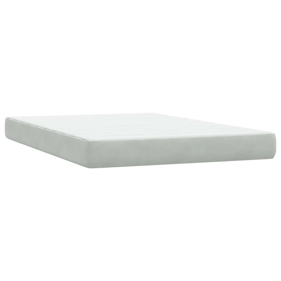 Sommier à lattes de lit et matelas gris clair 140x210cm velours - 6