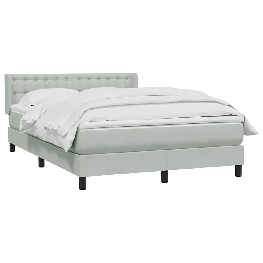 Sommier à lattes de lit et matelas gris clair 140x210cm velours - 3