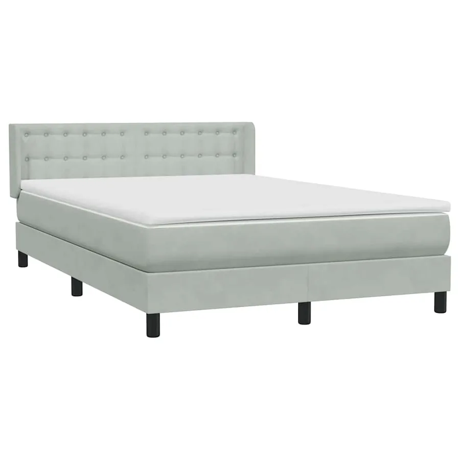 Sommier à lattes de lit et matelas gris clair 140x210cm velours - 4